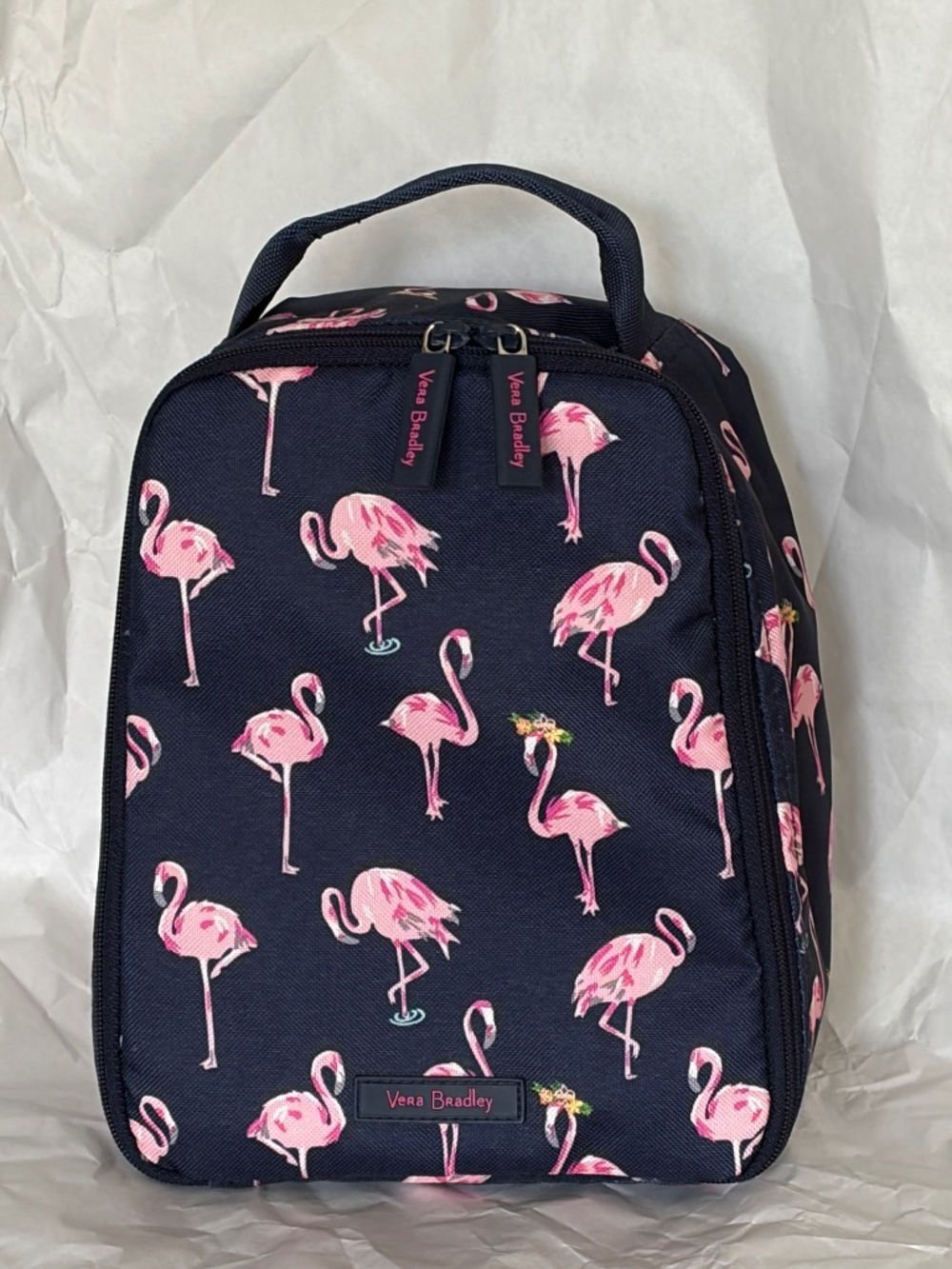 NWOT Vera Bradley Flamingo Fiesta Lighten Up Lunch Bunch Insulated Bag Navy
